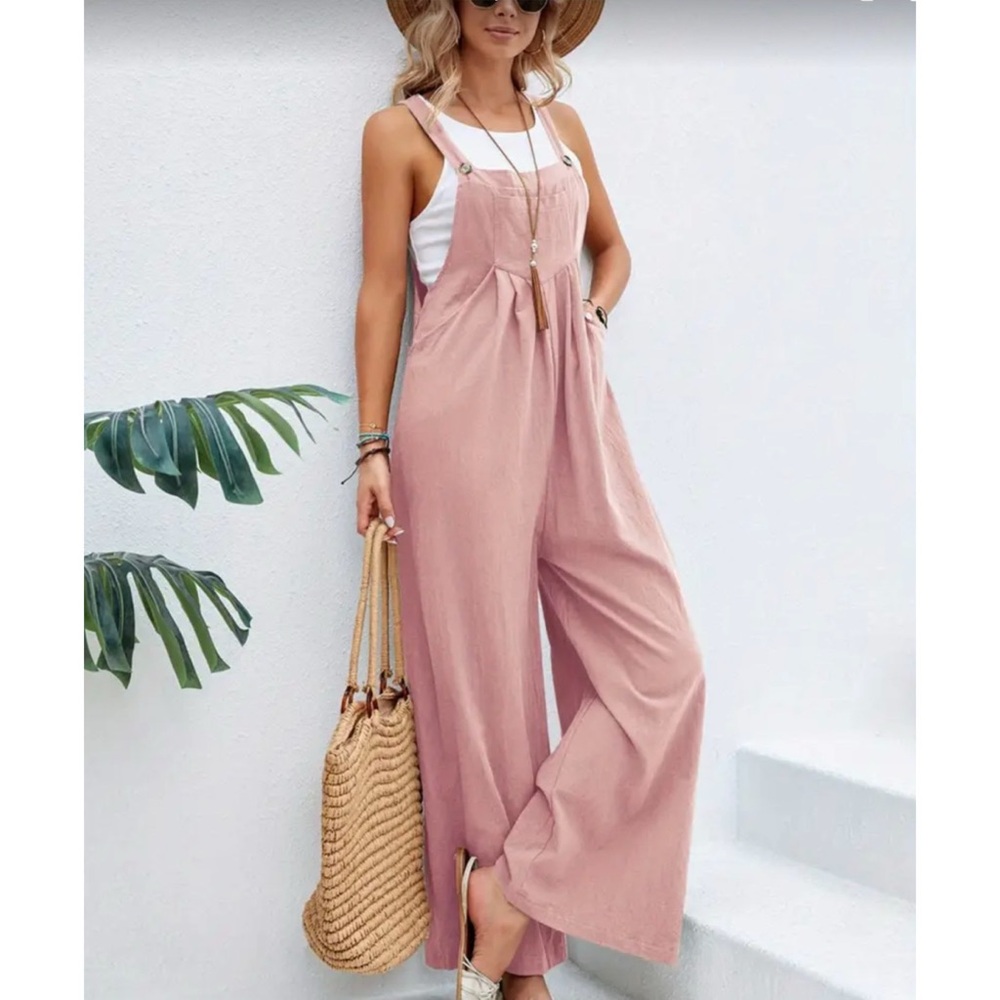 Women Baggy Dungarees Jumpsuit Strappy Wide Leg Playsuit Overalls XL New